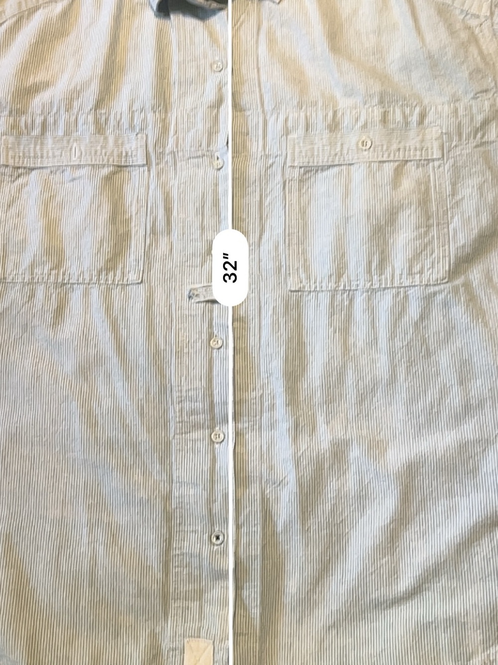 We The Free Light Blue Striped Button-Down Shirt M - Picture 8 of 9